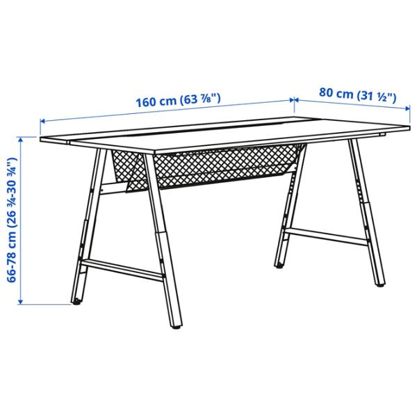 Компьютерный стол Ikea Utespelare МДФ / Grey photo 2