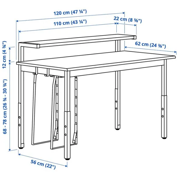 Masă gaming Ikea Utvisning MDF / White photo 2
