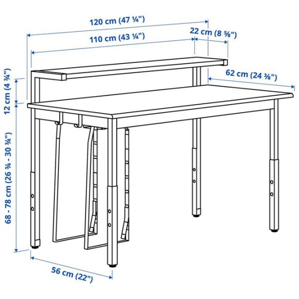 Masă gaming Ikea Utvisning MDF / White photo 2