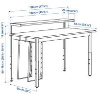Masă gaming Ikea Utvisning MDF / White photo 2