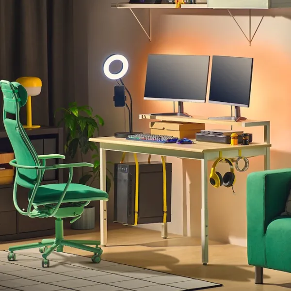 Masă gaming Ikea Utvisning MDF / White photo 7
