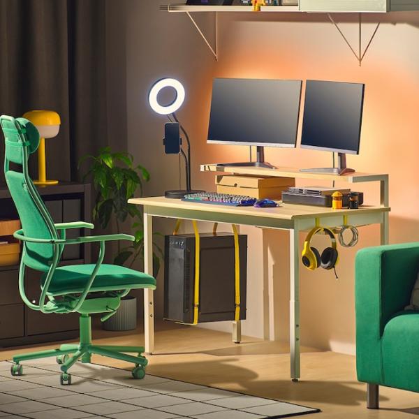 Masă gaming Ikea Utvisning MDF / White photo 7