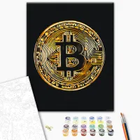 Картина по номерам BrushMe Биткойн BS53975FC 50 x 40 см / Вертикальная photo 3