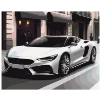 Картина по номерам BrushMe Машины в мегаполисе BS53756FC 50 x 40 см / Горизонтальная