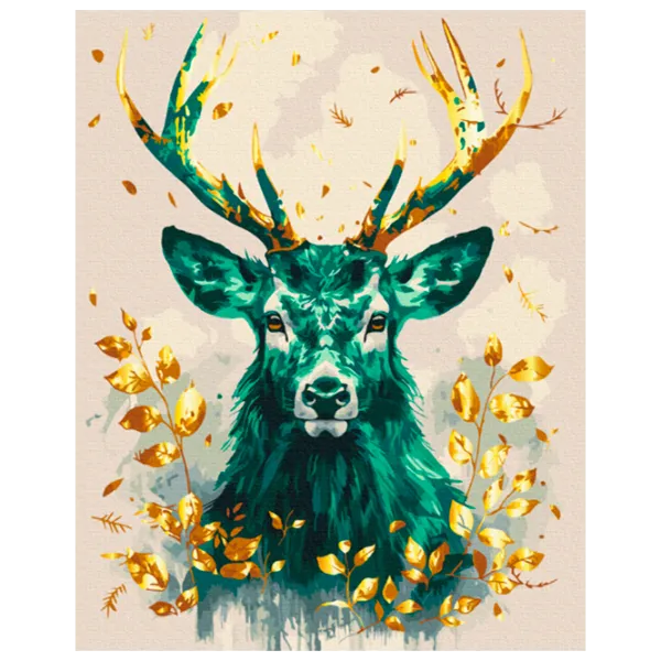 Pictură pe numere BrushMe Coronă smarald a pădurii cu culori metalizate BS54121FC 50 x 40 cm / Verticală photo 1 Pictură pe numere BrushMe Coronă smarald a pădurii cu culori metalizate BS54121FC 50 x 40 cm / Verticală photo 1