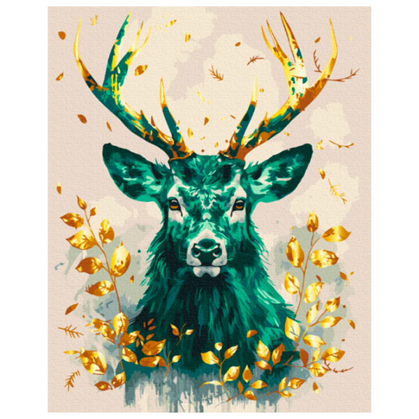 Pictură pe numere BrushMe Coronă smarald a pădurii cu culori metalizate BS54121FC 50 x 40 cm / Verticală photo 1 Pictură pe numere BrushMe Coronă smarald a pădurii cu culori metalizate BS54121FC 50 x 40 cm / Verticală photo 1