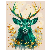 Pictură pe numere BrushMe Coronă smarald a pădurii cu culori metalizate BS54121FC 50 x 40 cm / Verticală