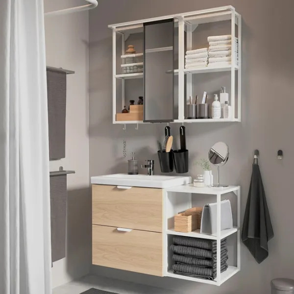 Наборы мебели для ванной комнаты Ikea Enhet/Tvallen/Ensen ЛДСП / White photo 3 Наборы мебели для ванной комнаты Ikea Enhet/Tvallen/Ensen ЛДСП / White photo 3