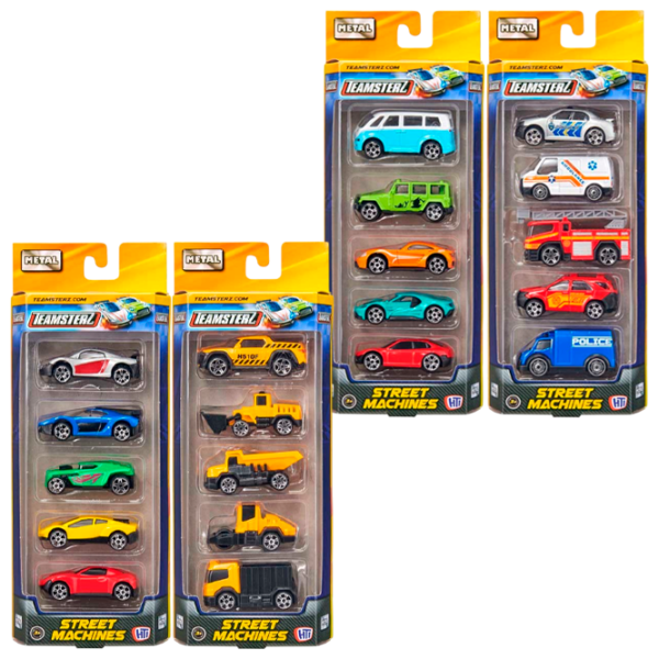 Комплект машин Teamsterz Street Machines Die-Cast 1417044  / / Черный Разноцветный photo 1