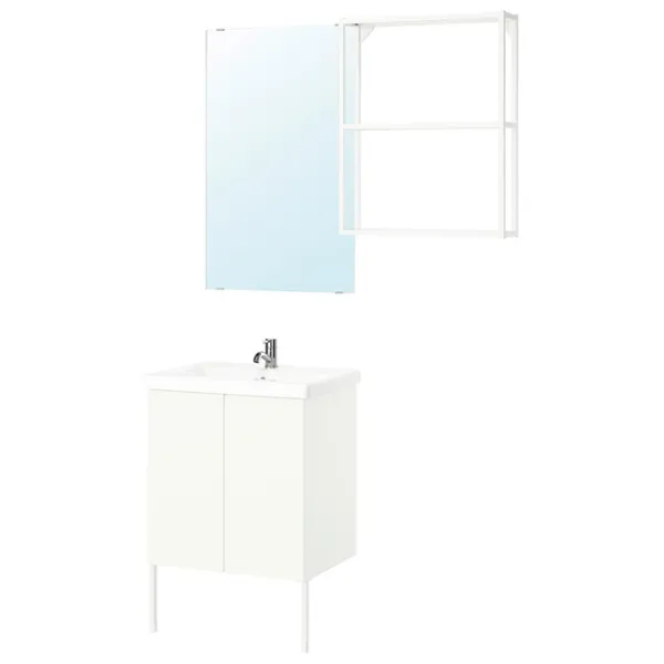 Наборы мебели для ванной комнаты Ikea Enhet/Tvallen/Pilkan ЛДСП / White photo 1