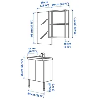 Наборы мебели для ванной комнаты Ikea Enhet/Tvallen/Pilkan ЛДСП / Antracit photo 6