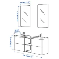 Seturi mobilă de baie Ikea Enhet/Lettan/Pilkan MDF / White photo 8