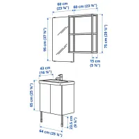 Наборы мебели для ванной комнаты Ikea Enhet/Tvallen/Glypen ЛДСП / White photo 7