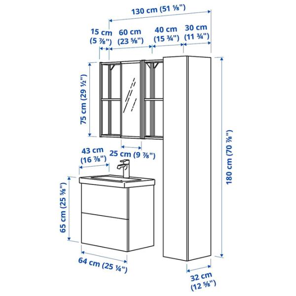 Наборы мебели для ванной комнаты Ikea Enhet/Tvallen/Saljen МДФ / White photo 7 Наборы мебели для ванной комнаты Ikea Enhet/Tvallen/Saljen МДФ / White photo 7