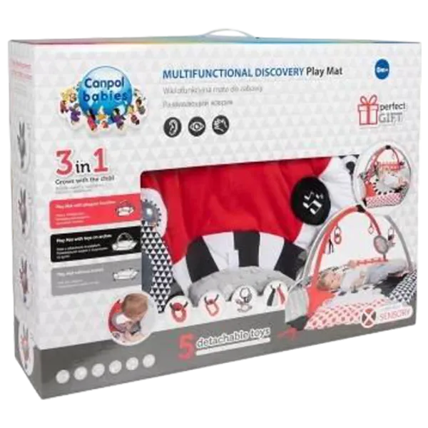 Covoraş pentru joc Canpol Sensory Toys (68/077) 0+/ Rotund/ Gray photo 5