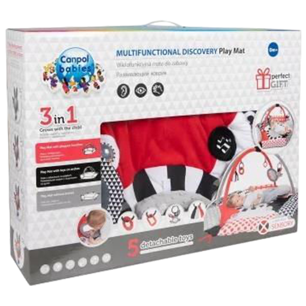 Covoraş pentru joc Canpol Sensory Toys (68/077) 0+/ Rotund/ Gray photo 5