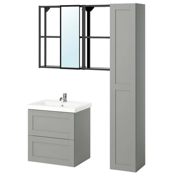 Наборы мебели для ванной комнаты Ikea Enhet/Tvallen/Plikan МДФ / Серый photo 1