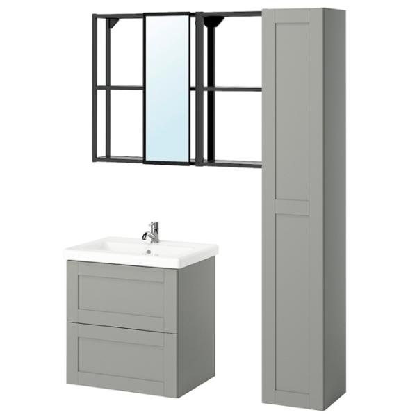 Наборы мебели для ванной комнаты Ikea Enhet/Tvallen/Plikan МДФ / Серый photo 1