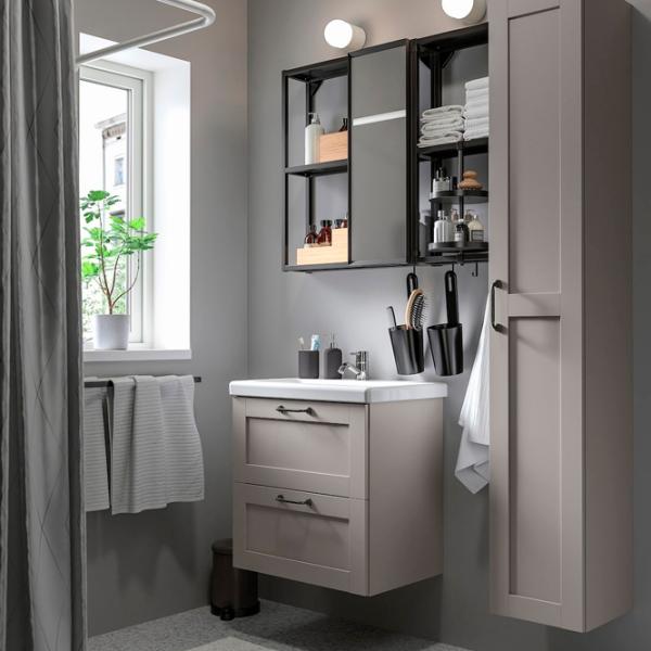 Наборы мебели для ванной комнаты Ikea Enhet/Tvallen/Plikan МДФ / Серый photo 2