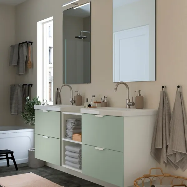 Наборы мебели для ванной комнаты Ikea Enhet/Tvallen/Glypen ЛДСП / White photo 3 Наборы мебели для ванной комнаты Ikea Enhet/Tvallen/Glypen ЛДСП / White photo 3