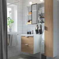 Наборы мебели для ванной комнаты Ikea Enhet/Tvallen/Brogrund МДФ / White photo 2