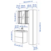 Seturi mobilă de baie Ikea Enhet/Tvallen/Ensen MDF / White photo 7