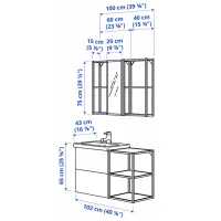 Seturi mobilă de baie Ikea Enhet/Tallen/Saljen MDF / Antracit photo 3