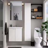 Наборы мебели для ванной комнаты Ikea Enhet/Tvallen/Pilkan МДФ / White photo 3