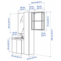 Наборы мебели для ванной комнаты Ikea Enhet/Tvallen/Pilkan МДФ / White photo 8