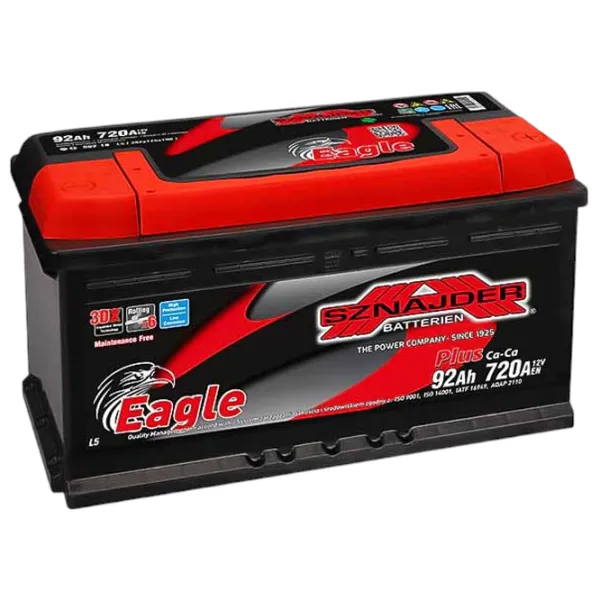 Авто аккумулятор Snaider Plus 720A / 92 Ач  photo 1