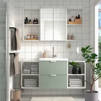 Seturi mobilă de baie Ikea Enhet/Tvallen/Glypen MDF / White photo 2