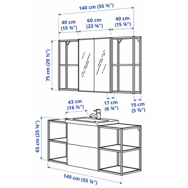 Наборы мебели для ванной комнаты Ikea Enhet/Tvallen/Glypen МДФ / White photo 3 Наборы мебели для ванной комнаты Ikea Enhet/Tvallen/Glypen МДФ / White photo 3