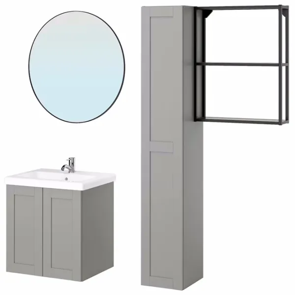Наборы мебели для ванной комнаты Ikea Enhet/Tvallen/Pilkan МДФ / Серый photo 1 Наборы мебели для ванной комнаты Ikea Enhet/Tvallen/Pilkan МДФ / Серый photo 1