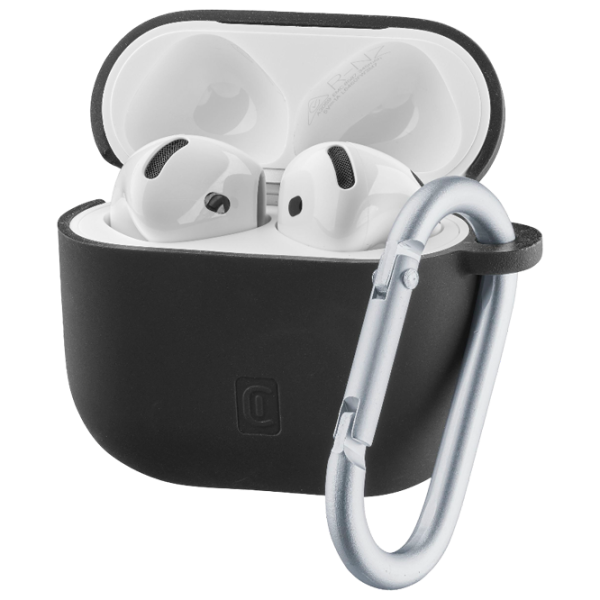 Husă pentru căști Apple AirPods 4 (Bounce Case) Cellularline / Silicon / Black photo 1