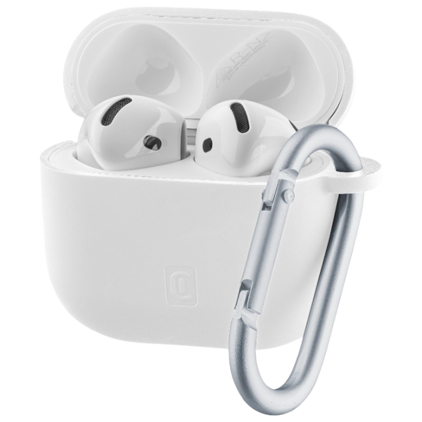 Husă pentru căști Apple AirPods 4 (Bounce Case) Cellularline / Silicon / White photo 1