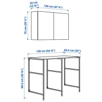 Seturi mobilă de baie Ikea Enhet Oțel / White photo 5
