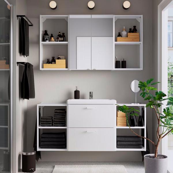 Наборы мебели для ванной комнаты Ikea Enhet/Tvallen/Pilkan МДФ / White photo 2 Наборы мебели для ванной комнаты Ikea Enhet/Tvallen/Pilkan МДФ / White photo 2
