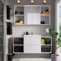 Seturi mobilă de baie Ikea Enhet/Tvallen/Pilkan MDF / White photo 2