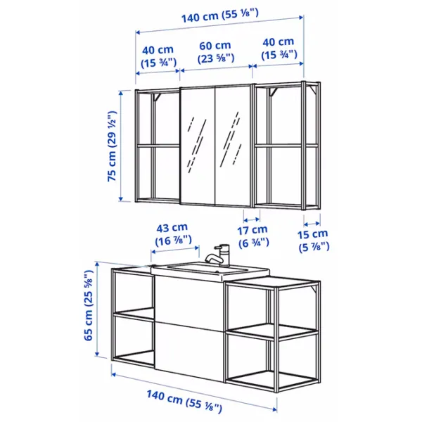 Наборы мебели для ванной комнаты Ikea Enhet/Tvallen/Pilkan МДФ / White photo 5 Наборы мебели для ванной комнаты Ikea Enhet/Tvallen/Pilkan МДФ / White photo 5