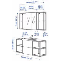 Seturi mobilă de baie Ikea Enhet/Tvallen/Pilkan MDF / White photo 5