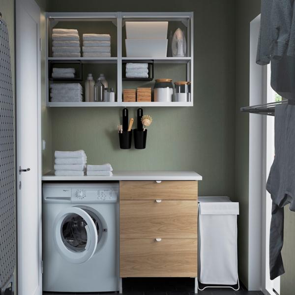 Seturi mobilă de baie Ikea Enhet Oțel / White photo 2