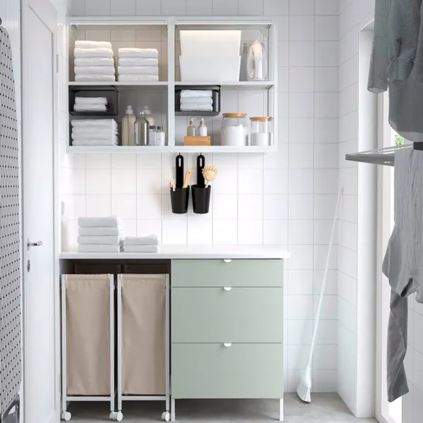 Seturi mobilă de baie Ikea Enhet Oțel / White photo 2