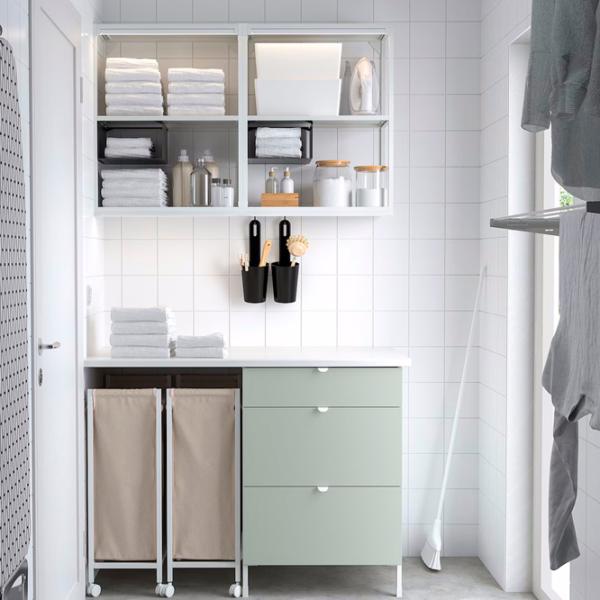 Seturi mobilă de baie Ikea Enhet Oțel / White photo 2