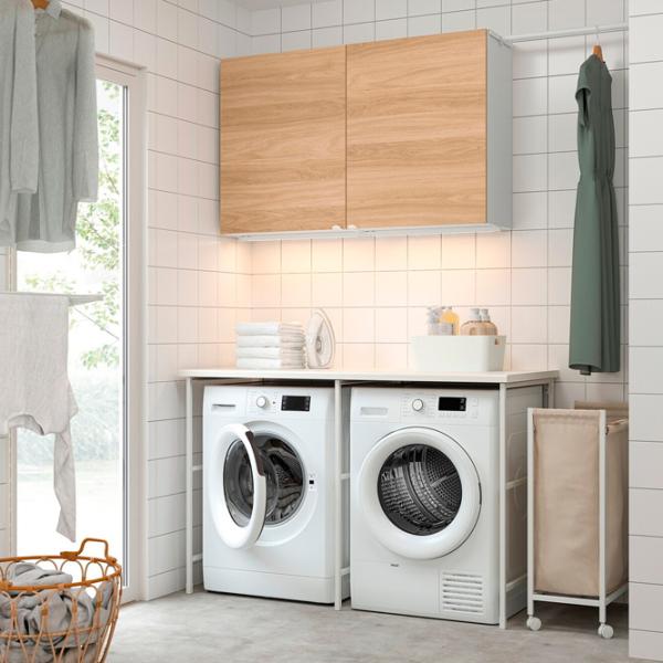 Seturi mobilă de baie Ikea Enhet Oțel / White photo 2 Seturi mobilă de baie Ikea Enhet Oțel / White photo 2