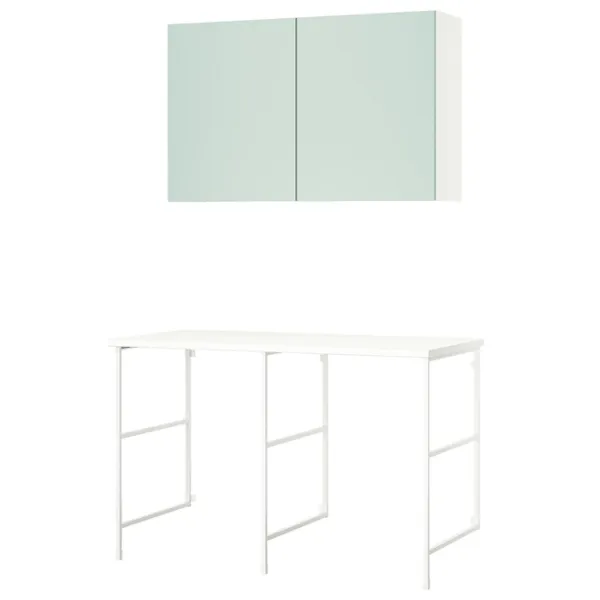 Seturi mobilă de baie Ikea Enhet/Hemtrask Oțel / White photo 1