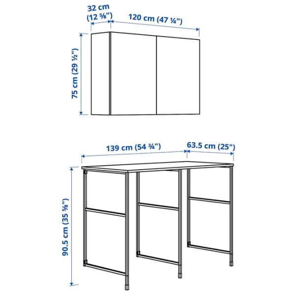Seturi mobilă de baie Ikea Enhet/Hemtrask Oțel / White photo 2