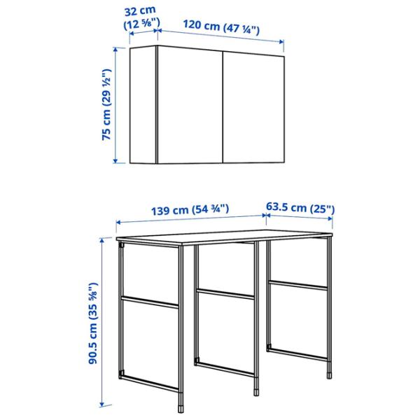 Seturi mobilă de baie Ikea Enhet/Hemtrask Oțel / White photo 2