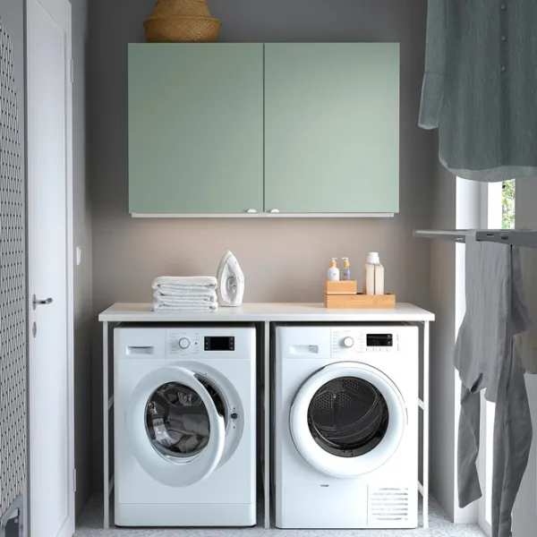 Seturi mobilă de baie Ikea Enhet/Hemtrask Oțel / White photo 3