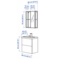 Наборы мебели для ванной комнаты Ikea Enhet/Tvallen/Pilkan МДФ / White photo 8