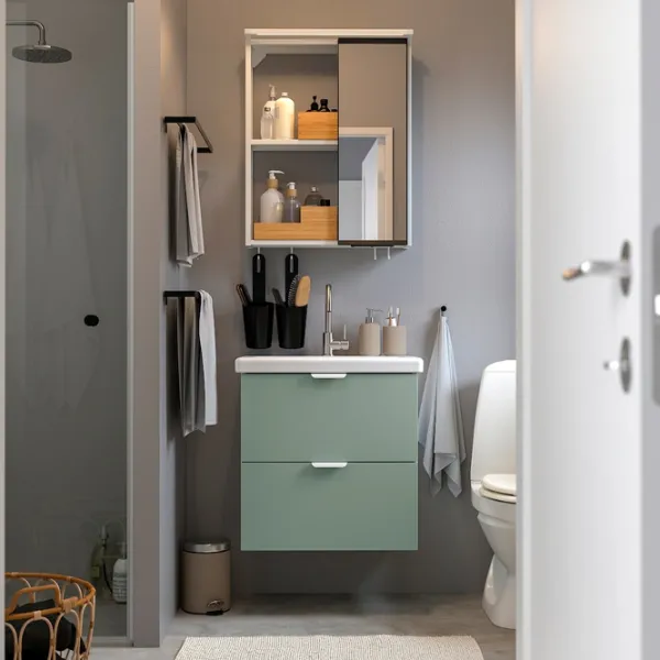 Seturi mobilă de baie Ikea Enhet/Tvallen/Glypen MDF / White photo 2